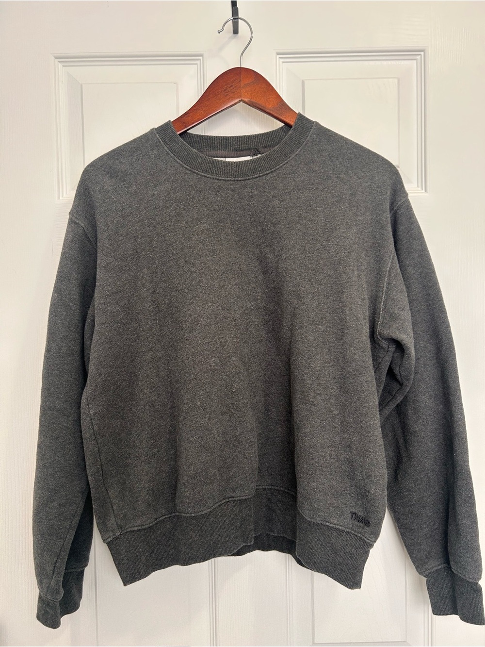 TNA Sweatfleece Cozy Fleece, Charcoal Gray Crewneck Sweatshirt Size XS